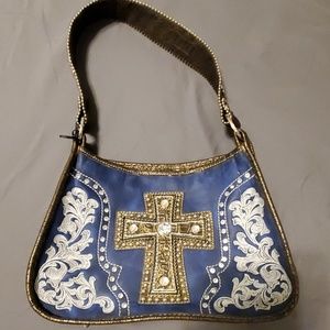 Country Road Rhinestone Cross Purse
